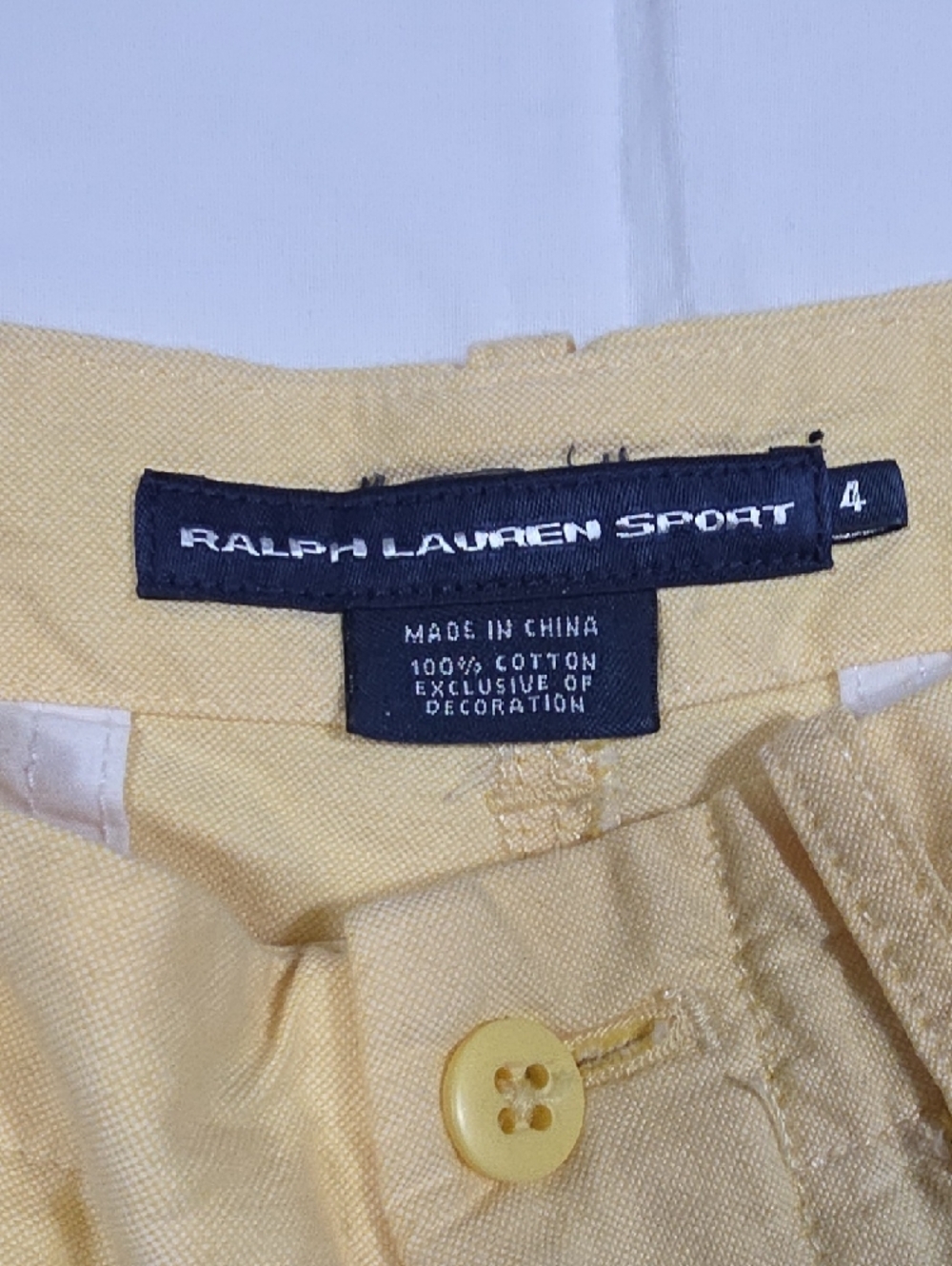 2 for $35 Ralph Lauren Sport Yellow Women's Shorts with Navy Polo Logo - Picture 2 of 3